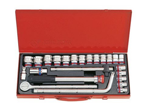KOMPLET NASADEK 1/2'' 24SZTUKI KRÓTKIE, 12-KĄTNE, GRZECHOTKA KOMPLET NASADEK 1/2'' 24SZTUKI KRÓTKIE, 12-KĄTNE, GRZECHOTKA