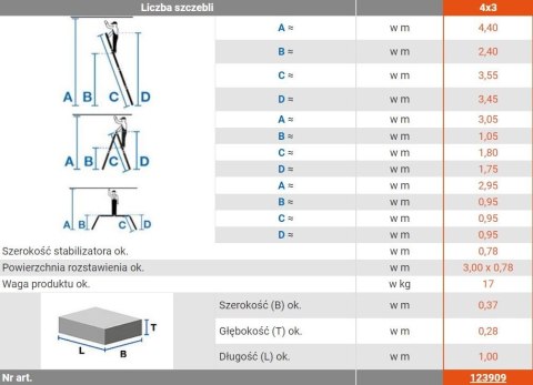 DRABINA PRZEG. MULTIMATIC 4*3 SZCZEBLE +MBOARD STABILO DRABINA PRZEG. MULTIMATIC 4*3 SZCZEBLE +MBOARD STABILO