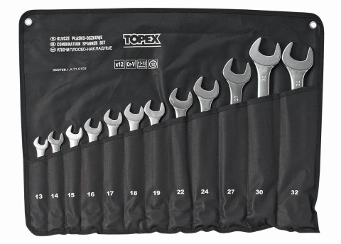 KOMPLET KLUCZY PŁASKO-OCZKOWYCH 12-SZTUKOWY 13-32MM PREMIUM KOMPLET KLUCZY PŁASKO-OCZKOWYCH 12-SZTUKOWY 13-32MM PREMIUM