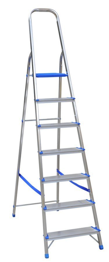 DRABINA ALUMINIOWA WOLNOSTOJĄCA 226CM 6 STOPNI + PODEST DRABINA ALUMINIOWA WOLNOSTOJĄCA 226CM 6 STOPNI + PODEST