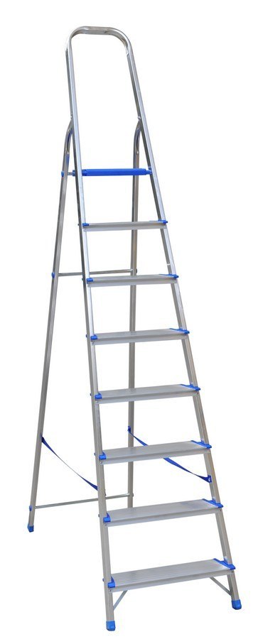 DRABINA ALUMINIOWA WOLNOSTOJĄCA 250CM 7 STOPNI + PODEST DRABINA ALUMINIOWA WOLNOSTOJĄCA 250CM 7 STOPNI + PODEST