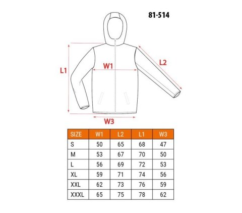 BLUZA ROZPINANA Z KAPTUREM COMFORT SZARA ROZMIAR S NEO BLUZA ROZPINANA Z KAPTUREM COMFORT SZARA ROZMIAR S NEO