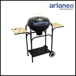 GRILL OKRĄGŁY Z PÓŁKAMI Z POKRYWĄ RUSZT CHROMOWANY ŚR. 43CM UN