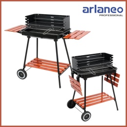 GRILL WĘGLOWY Z PÓŁKAMI, RUSZT 53X33CM LUND