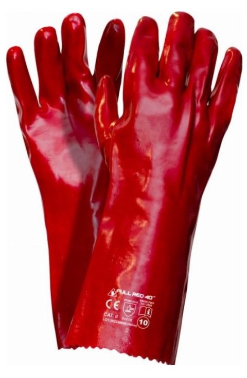 RĘKAWICE PCV DŁUGIE FULL RED 40CM UN RĘKAWICE PCV DŁUGIE FULL RED 40CM UN