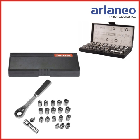 ZESTAW KLUCZY NASADOWYCH MAKITA 1/4", 3/8" – 21 ELEMENTÓW ZESTAW KLUCZY NASADOWYCH MAKITA 1/4", 3/8" – 21 ELEMENTÓW