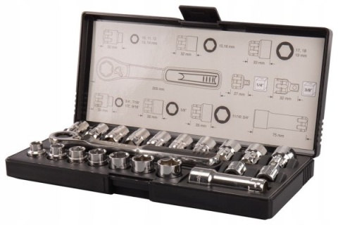 ZESTAW KLUCZY NASADOWYCH MAKITA 1/4", 3/8" – 21 ELEMENTÓW ZESTAW KLUCZY NASADOWYCH MAKITA 1/4", 3/8" – 21 ELEMENTÓW