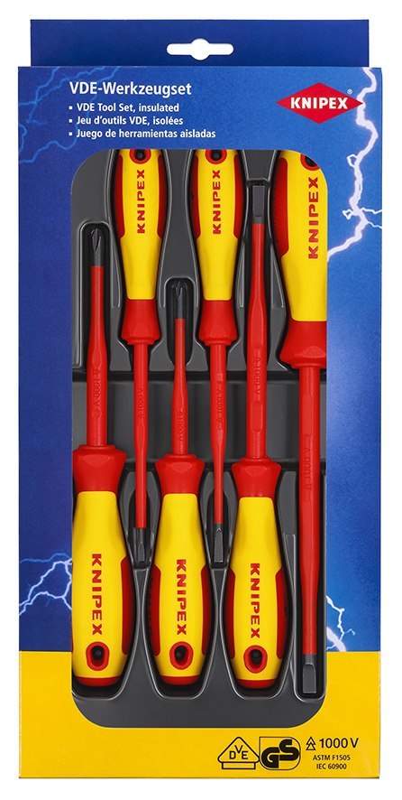 ZESTAW WKRĘTAKÓW IZOLOWANYCH 6SZT. KNIPEX ZESTAW WKRĘTAKÓW IZOLOWANYCH 6SZT. KNIPEX