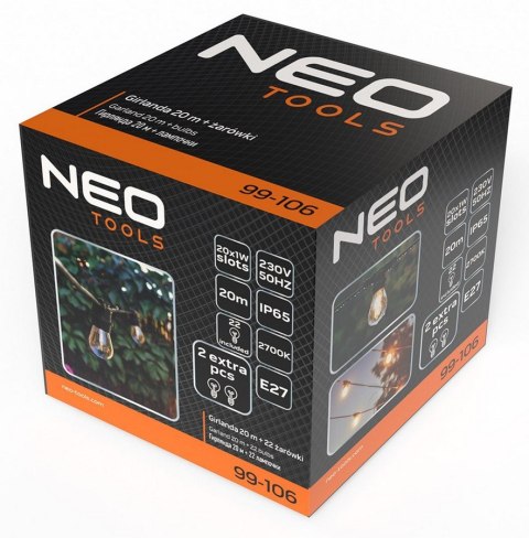 GIRLANDA 20M + 22 ŻARÓWKI FILAMENT NEO GIRLANDA 20M + 22 ŻARÓWKI FILAMENT NEO