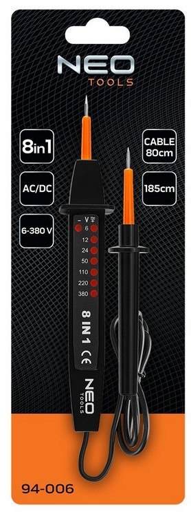 WIELOFUNKCYJNY TESTER NAPIĘCIA 8 W 1 AC/DC 6-380V NEO WIELOFUNKCYJNY TESTER NAPIĘCIA 8 W 1 AC/DC 6-380V NEO