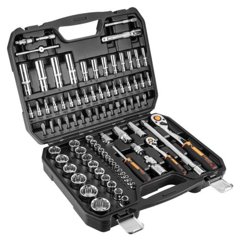 ZESTAW KLUCZY NASADOWYCH 1/4'' 1/2'' 86 CZĘŚCI NEO ZESTAW KLUCZY NASADOWYCH 1/4'' 1/2'' 86 CZĘŚCI NEO