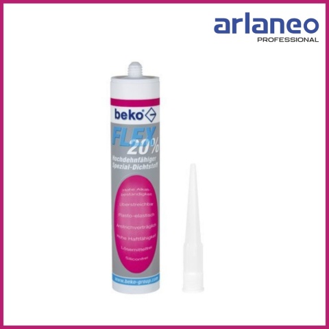 Akryl Specjalny FLEX 20% Beko 310ml Biały | Elastyczny Uszczelniacz | Do Drewna, Muru, Betonu