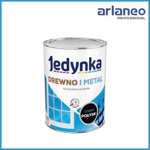 EMALIA ALKIDOWA DO DREWNA I METALU CZARNA 0,9L JEDYNKA