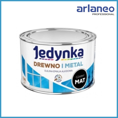 EMALIA ALKIDOWA DO DREWNA I METALU CZARNY MAT 0,36L JEDYNKA