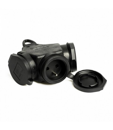 ROZGAŁĘŻNIK POTRÓJNY GUMOWY 3*2P+Z Z/UZ IP44 UN ROZGAŁĘŻNIK POTRÓJNY GUMOWY 3*2P+Z Z/UZ IP44 UN