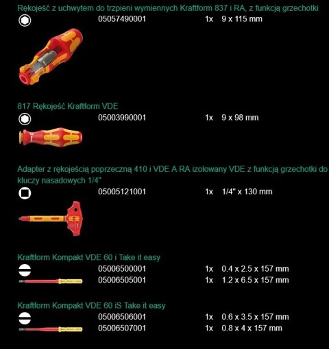 ZESTAW KRAFTFORM KOMPAKT SET 1, 25 CZĘŚCI (1000V) WERA ZESTAW KRAFTFORM KOMPAKT SET 1, 25 CZĘŚCI (1000V) WERA