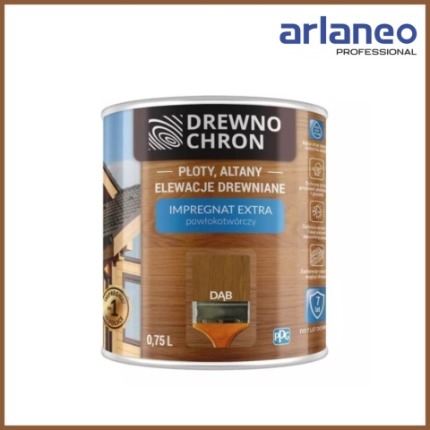 DREWNOCHRON IMPREGNAT POWŁOKOTWÓRCZY DĄB 4,5L | EXPRESS OCHRONA DREWNA