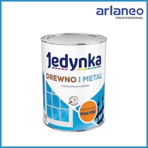 EMALIA ALKIDOWA DO DREWNA I METALU POMARAŃCZOWY 0.9 JEDYNKA