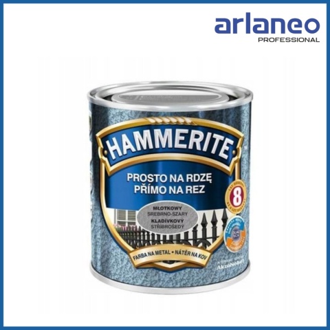 HAMMERITE MŁOTKOWY SREBRNO-SZARY 0,7L PROSTO NA RDZĘ EMALIA