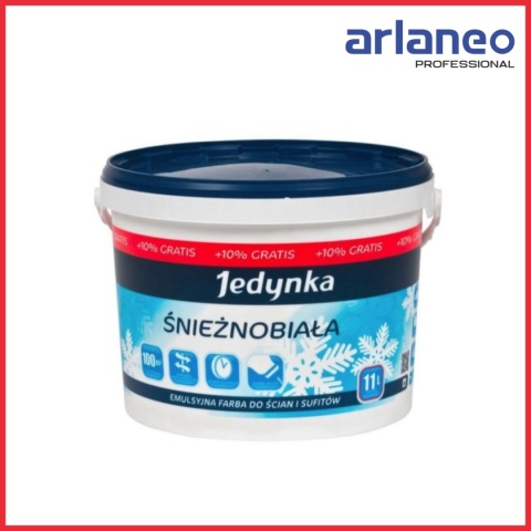 EMULSJA AKRYLOWA WEWNĘTRZNA JEDYNKA ŚNIEŻNOBIAŁA 10L+10%