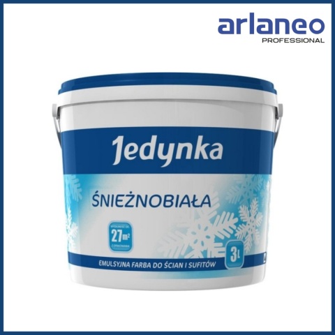 EMULSJA AKRYLOWA WEWNĘTRZNA JEDYNKA ŚNIEŻNOBIAŁA 10L JEDYNKA