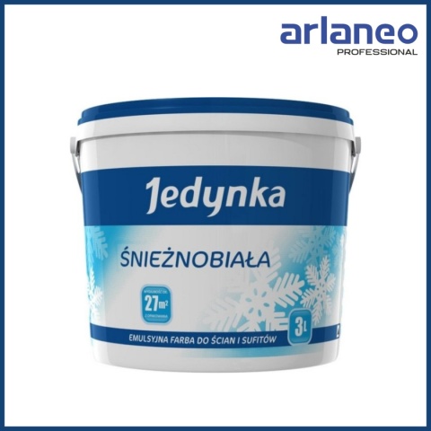 EMULSJA AKRYLOWA WEWNĘTRZNA JEDYNKA ŚNIEŻNOBIAŁA 3L JEDYNKA