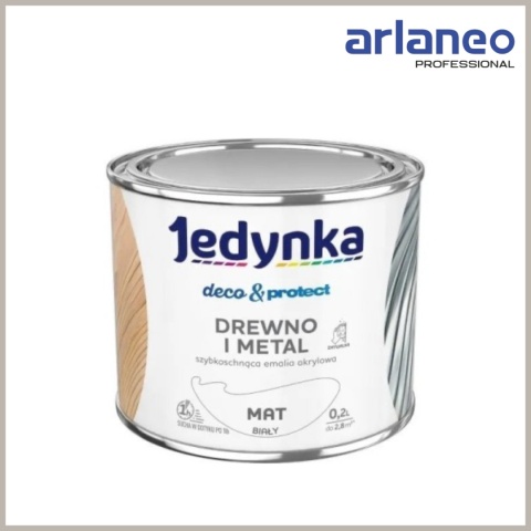 JEDYNKA DECO&PROTECT DREWNO I METAL MAT BIAŁY 0,2L