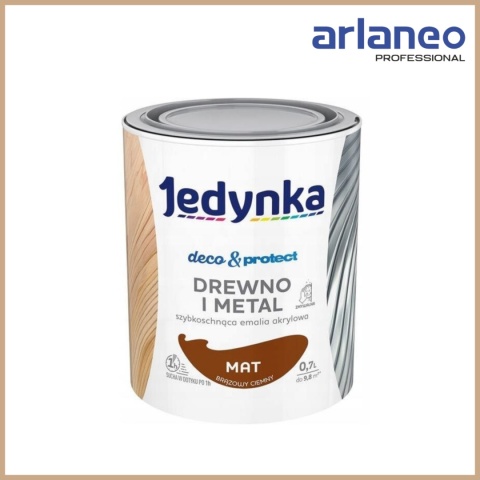 JEDYNKA DECO&PROTECT DREWNO I METAL MAT BRĄZOWY 0,7L JEDYNKA