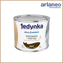 JEDYNKA DECO&PROTECT DREWNO I METAL MAT BRĄZOWY CIEMNY 0,2L JEDYNKA
