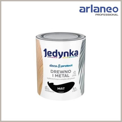 JEDYNKA DECO&PROTECT DREWNO I METAL MAT CZARNY 0,7L JEDYNKA