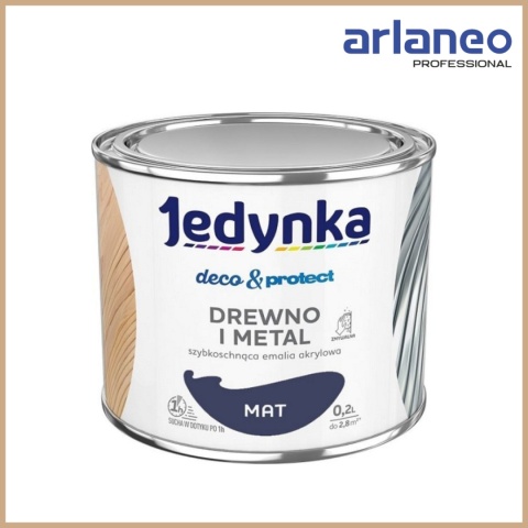 JEDYNKA DECO&PROTECT DREWNO I METAL MAT GRANATOWY 0,2L JEDYNKA