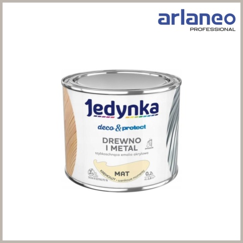 JEDYNKA DECO&PROTECT DREWNO I METAL MAT KREMOWY 0,2L JEDYNKA