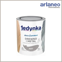 JEDYNKA DECO&PROTECT DREWNO I METAL MAT SZARY 0,7L JEDYNKA