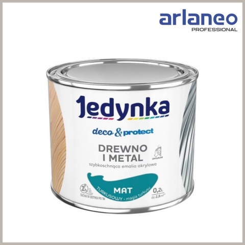 JEDYNKA DECO&PROTECT DREWNO I METAL MAT TURKUSOWY 0,2L JEDYNKA