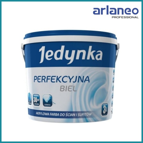 JEDYNKA FARBA AKRYLOWA PERFEKCYJNA BIEL PLUS 3L JEDYNKA