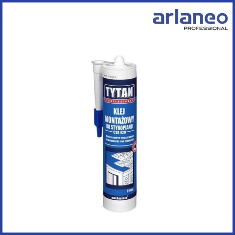 KLEJ MONTAŻOWY TYTAN STYROFIX 290ML – DO STYROPIANU I PIANKI, ELASTYCZNY, MALOWALNY KLEJ MONTAŻOWY TYTAN STYROFIX 290ML – DO STYROPIANU I PIANKI, ELASTYCZNY, MALOWALNY