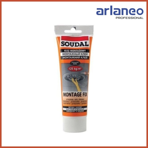 KLEJ MONTAŻOWY MONTAGE FIX 250ML SOUDAL DYSPERSYJNY KLEJ MONTAŻOWY MONTAGE FIX 250ML SOUDAL DYSPERSYJNY