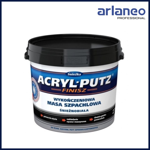 ŚNIEŻKA SZPACHLA ACRYL PUTZ FINISH 17KG – GOTOWA GŁADŹ DO WNĘTRZ