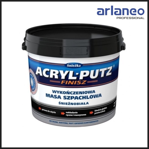 ŚNIEŻKA SZPACHLA ACRYL PUTZ FINISH 8KG – GOTOWA GŁADŹ DO WNĘTRZ