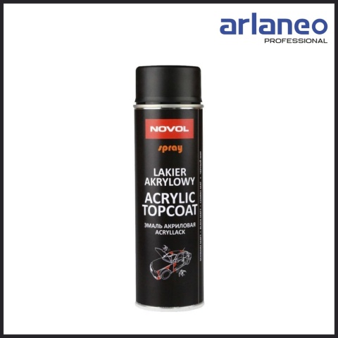Spray akrylowy NOVOL Acryl Topcoat 500 ml czarny mat dysza FAN