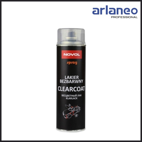 Spray bezbarwny NOVOL Clearcoat 500 ml szybkoschnący połysk FAN