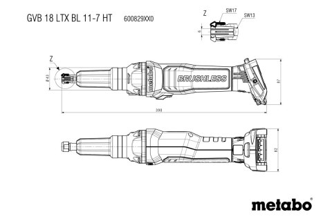 SZLIFIERKA PROSTA AKUMULATOROWA GVB 18 LTX BL 11-7 HT 0*AH METABO SZLIFIERKA PROSTA AKUMULATOROWA GVB 18 LTX BL 11-7 HT 0*AH METABO