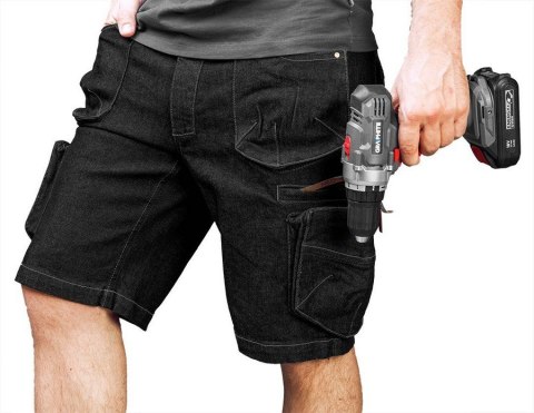 KRÓTKIE SPODENKI ROBOCZE DENIM, CZARNE XL NEO KRÓTKIE SPODENKI ROBOCZE DENIM, CZARNE XL NEO