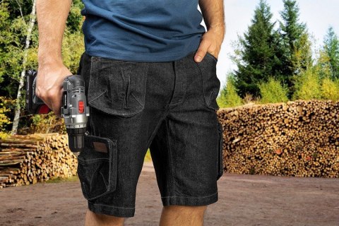 KRÓTKIE SPODENKI ROBOCZE DENIM, CZARNE XL NEO KRÓTKIE SPODENKI ROBOCZE DENIM, CZARNE XL NEO