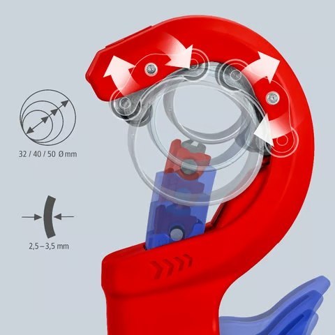 OBCINAK DO RUR GRUBOŚCIENNYCH Z TWORZYW SZTUCZ. 32,40,50MM KNIPEX OBCINAK DO RUR GRUBOŚCIENNYCH Z TWORZYW SZTUCZ. 32,40,50MM KNIPEX
