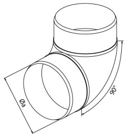 KOLANO KANAŁU OKRĄGŁEGO 125MM 90' AIR ROXY