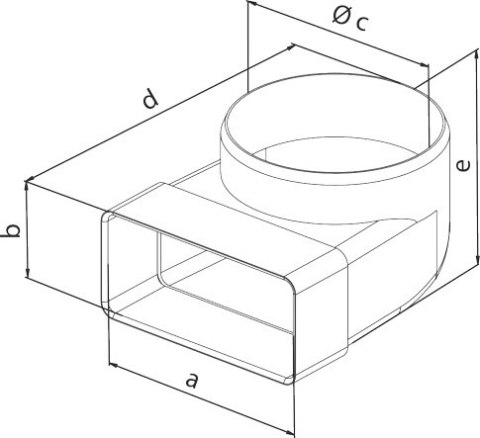 KOLANO ŁĄCZNIKOWE ZMIENNE KANAŁU PŁASKIEGO 220*55 FI 125MM AIR ROXY KOLANO ŁĄCZNIKOWE ZMIENNE KANAŁU PŁASKIEGO 220*55 FI 125MM AIR ROXY