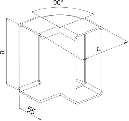 KOLANO PIONOWE 220*55 90' AIR ROXY KOLANO PIONOWE 220*55 90' AIR ROXY