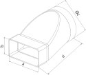 ŁĄCZNIK 220*55 O PRZEKROJU ZMIENNYM FI 125MM AIR ROXY