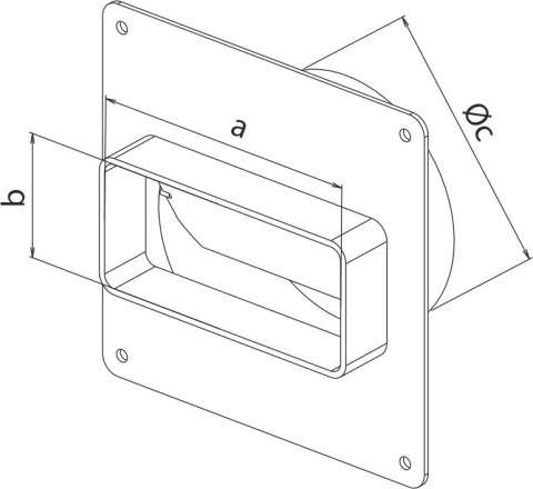 ŁĄCZNIK ZMIENNY KANAŁU PŁASK. 110*55 Z ZAW. ZWROTNYM 100MM AIR ROXY